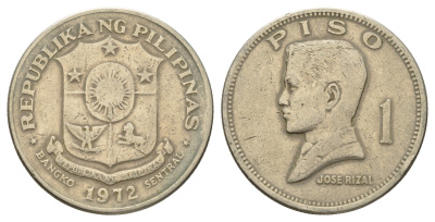 Филиппины 1 писо (песо) 1972 Хосе Рицаль KM 203 медь никель цинк 4572-512