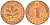 ФРГ 1 ПФЕННИГ 1974 J KM 105, J.380 сталь плакированная медью 66-638