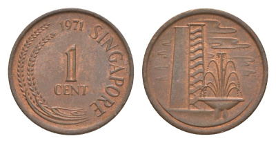 Сингапур 1 цент 1971 KM 1 бронза 4640-643