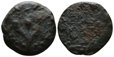 Иудея прута 135 - 104 гг. до н.э. династия Хасмонеев, Иоанн Гиркан I, 1,28 гр Meshorer, Group A медь    1073-6-11