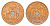 Родезия и Ньясаленд 1/2 пенса 1964 Елизавета II (1952-2022), жирафы KM  1 бронза  UNC  4640-869