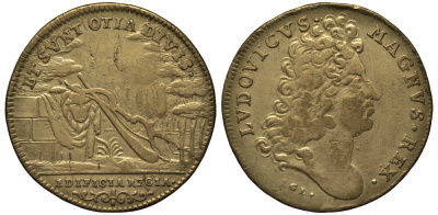 Франция жетон ND Людовик XIV, здания короля латунь 413-3145