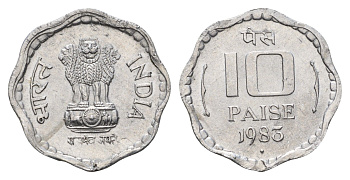 Индия 10 пайс 1983 KM 39 алюминий UNC 4688-1142