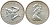 Остров Мэн 10 пенсов 1975 герб, Елизавета II (1952-2022) KM 23a серебро UNC 272-1714
