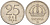 Швеция 25 эре 1944 G, Густав V (1907-1950) KM 816 серебро 4147-958