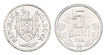 Молдавия (Молдова) 5 бань (бани) 2008 KM 2 алюминий UNC 4694-1047
