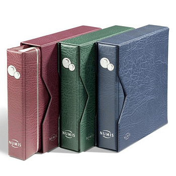 Альбом для монет NUMIS c защитной кассетой, с листами. Синий, Leuchtturm. 338787