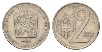 Чехословакия 2 кроны 1975 KM 75 медно-никель 4703-851