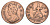 Великобритания 1 фартинг 1733 Георг II (1727-1760) KM 572, Spink 3720 медь 3711-633