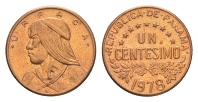 Панама 1 сентесимо 1978 KM 22 бронза UNC 4651-929