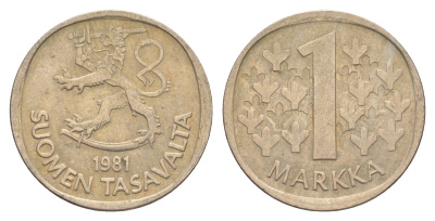 Финляндия 1 марка 1981 KM 49a медно-никель 4525-1144