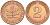 ФРГ 2 пфеннига 1980 F KM 106 сталь плакированная бронзой  UNC  4160-1157