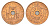 Родезия и Ньясаленд 1/2 пенса 1964 Елизавета II (1952-2022), жирафы KM  1 бронза  UNC  4640-912