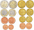 Греция евронабор из 8 монет 2005 (1, 2, 5, 10, 20, 50 евроцентов, 1, 2 евро) KM 181, 182, 183, 211, 185, 186, 214, 188 UNC N6-44