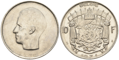 Бельгия 10 франков 1971 Belgie, Бодуэн I (1951-1993) KM 156.1 никель 259-1055