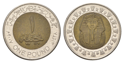 Египет 1 фунт 2007 сфинкс KM 940a биметалл 4673-817