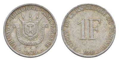 Бурунди 1 франк 1976 KM 19 алюминий 4649-427