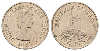 Джерси 5 пенсов 1983 башня Сеймур, Елизавета II (1952-2022) KM 56.1 медно-никель 4666-744