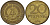 ГДР 20 пфеннигов 1969 A, первый год KM 11 латунь 98-346