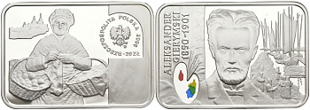 Польша 20 злотых 2006 Польские художники XIX-XX вв. Александр Герымский, цветная эмаль KM 604 серебро PROOF 1090-3-13