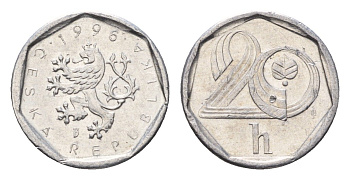 Чехия 20 геллеров 1996 KM 2.1 алюминий 4696-547