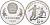 Китай 5 юаней 1989 футбол, два игрока KM 245 серебро PROOF 1081-10-21