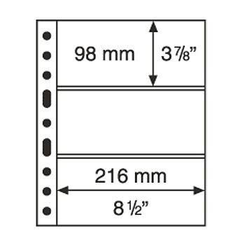 Лист в альбом Grande для 3 бон (C), прозрачный. Leuchtturm. 308439