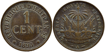 Гаити 1 сантим 1895 А KM 48 бронза 62-927