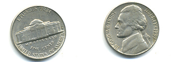 США 5 ЦЕНТОВ 1957 D, ДЖЕФФЕРСОН KM A192 медно-никель 89-435