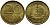 ГДР 20 пфеннигов 1969 А, первый год KM 11 латунь UNC 4397-433