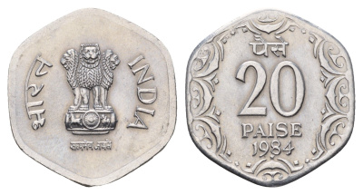 Индия 20 пайс 1984 KM 44 алюминий UNC 4688-1211