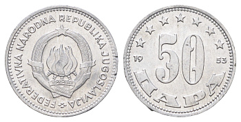 Югославия 50 пара 1953 год-тип KM 29 алюминий UNC 4701-114