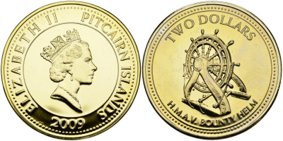ОСТРОВ ПИТКЕРН 2 ДОЛЛАРА 2009 KM NEW UNC 00-00