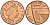 Великобритания 1 пенни 2011 Елизавета II (1952-2022) KM 1107, Spink B6 сталь плакированная медью 177-733