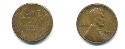 США 1 ЦЕНТ 1958 D ЛИНКОЛЬН KM A132 медь цинк 76-538