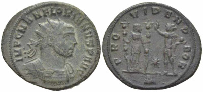 Римская Империя аврелианиан 276 Флориан PROVIDEN DEOR Сердика Good Very fine LV 2933 бронза 1073-17-42