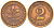 ФРГ 2 ПФЕННИГА 1965 J KM 106, J.381 бронза 4396-1557