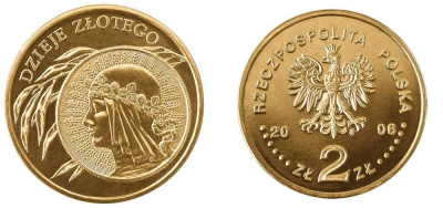 Польша 2 злотых 2006 MW, история польского злотого, Ядвига, 10 злотых 1932 KM 582, Parchimowicz 990 нордик UNC 4676-421