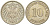ГЕРМАНИЯ 10 ПФЕННИГОВ 1912 A KM 12, J. 13, Weege 8 медно-никель 212-215