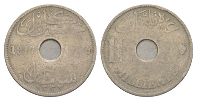 Египет 10 миллим 1917 KM 316 медно-никель 4633-1215