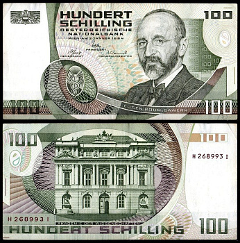 Австрия 100 шиллингов 1984 Pick 150 (1) бумага 7484-40-1-1