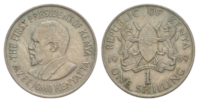 Кения 1 шиллинг 1969 Джомо Кениата KM 14 медно-никель 4650-752
