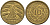 ГЕРМАНИЯ 10 РЕНТЕНПФЕННИГОВ 1923 G, KM 33, J. 309 алюминиевая бронза UNC 413-3923