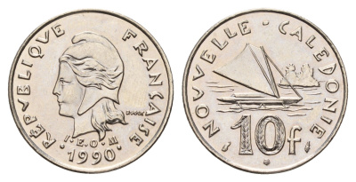Новая Каледония 10 франков 1990 KM 11 никель UNC 4675-936