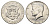 США 1/2 доллара (50 центов) 1968 D, Джон Кеннеди KM 202a серебро UNC 4672-515