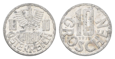 Австрия 10 грошей 1971 KM 2878 алюминий 4705-515