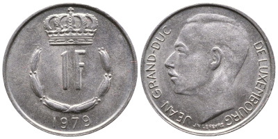 ЛЮКСЕМБУРГ 1 ФРАНК 1979 KM 55 медно-никель 177-1238