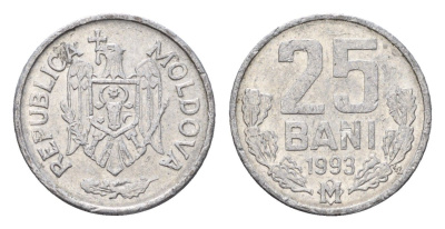 Молдавия (Молдова) 25 бань (бани) 1993 KM 3 алюминий 4694-1061