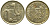КИПР 2 ЦЕНТА 1985 КОЗЛЫ KM 54.1 никель латунь 211-642