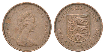 Джерси 2 новых пенса 1971 Елизавета II (1952-2022) KM 31 бронза 4703-1043